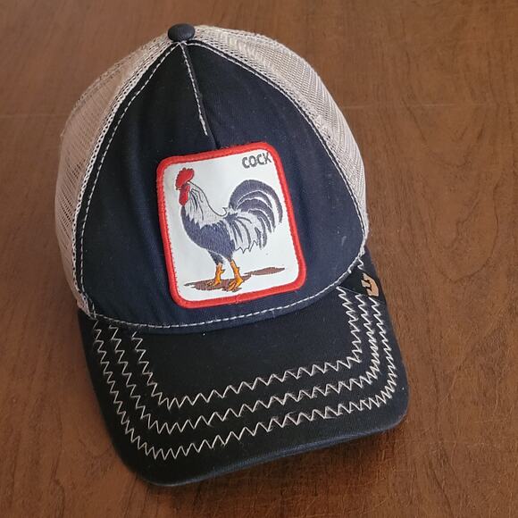 Goorin Bros The Rooster Animal Snapback Hat Black Trucker Hat Mesh back One size - Picture 5 of 11